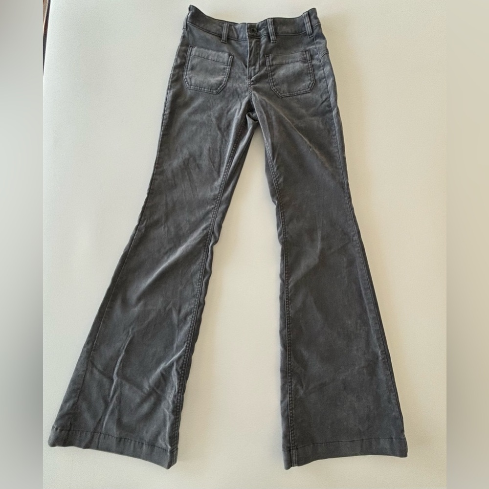 Free People | Wide‎ Leg | Velour Pants | Grey | Women's Size 25